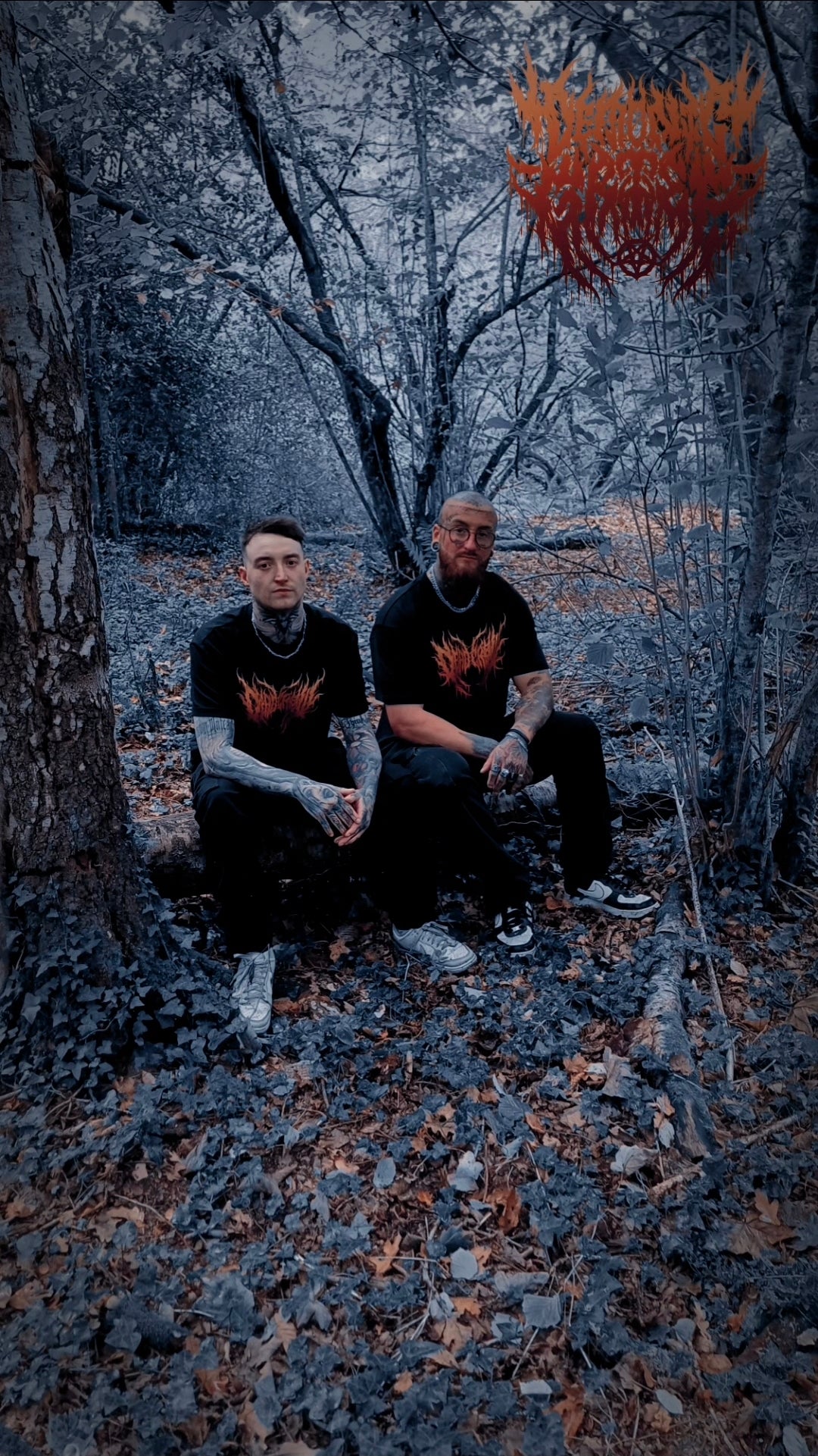 Infernal Goat Oversized Tee – Black / Fire Orange