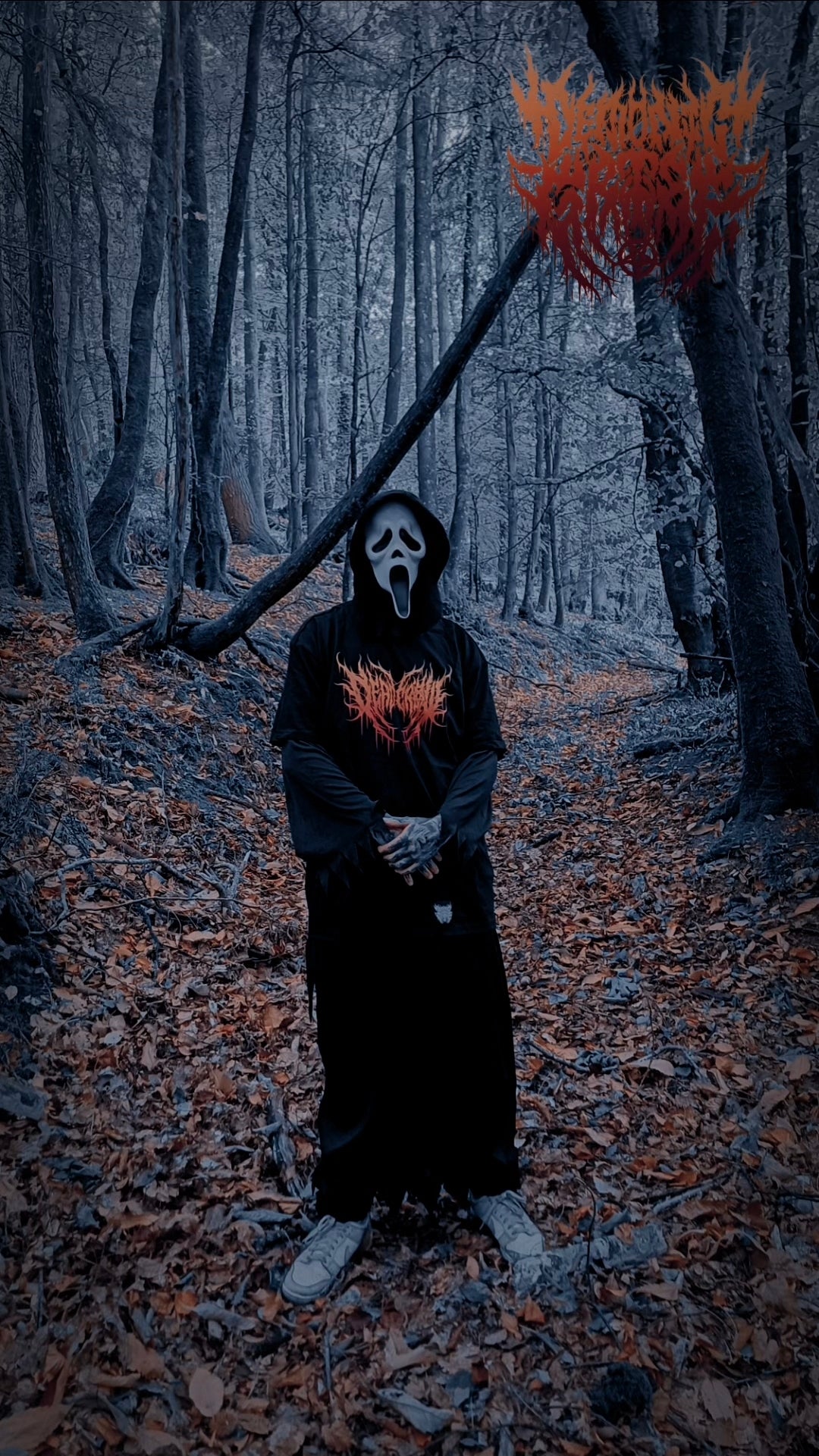 Infernal Goat Oversized Tee – Black / Fire Orange