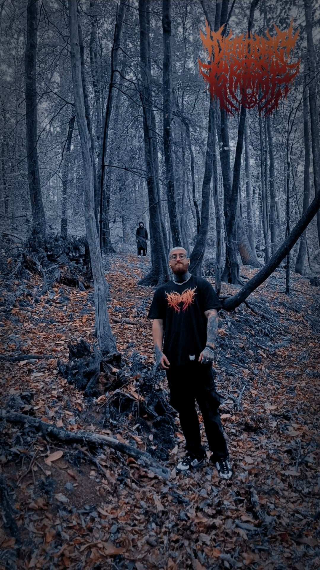 Infernal Goat Oversized Tee – Black / Fire Orange