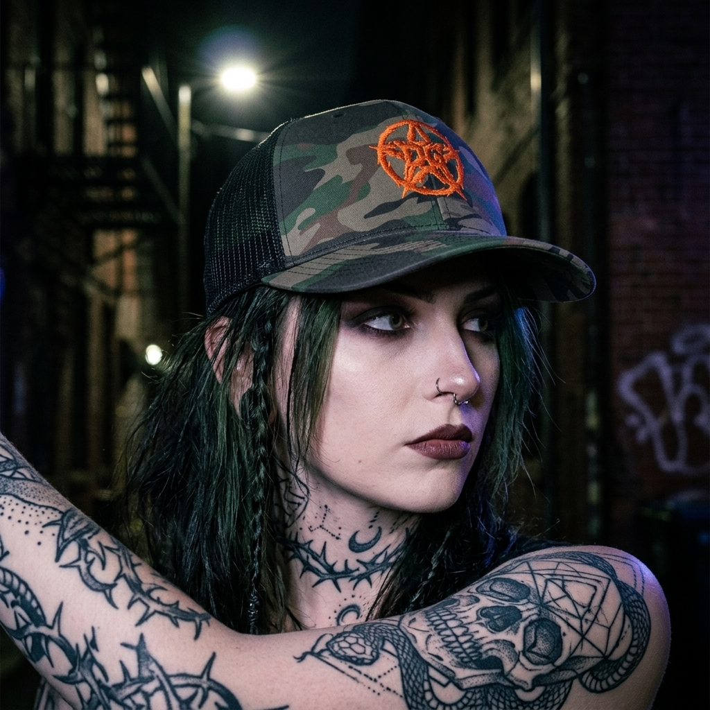 Pentagram Camo Trucker Hat